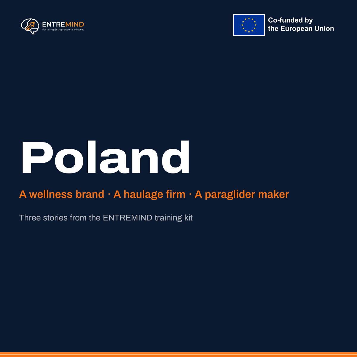 Poland. A wellness brand, a haulage firm, a paraglider maker. Three stories from the ENTREMIND training kit.