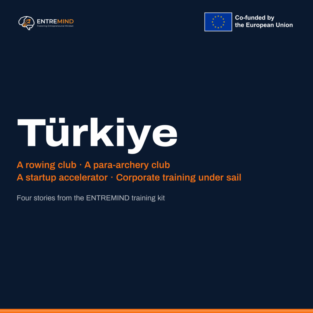 Türkiye. A rowing club, a para-archery club, a startup accelerator, corporate training under sail. Four stories from the ENTREMIND training kit.