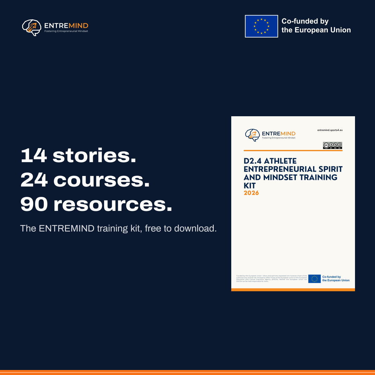14 stories. 24 courses. 90 resources. The ENTREMIND training kit, free to download, shown next to its cover.